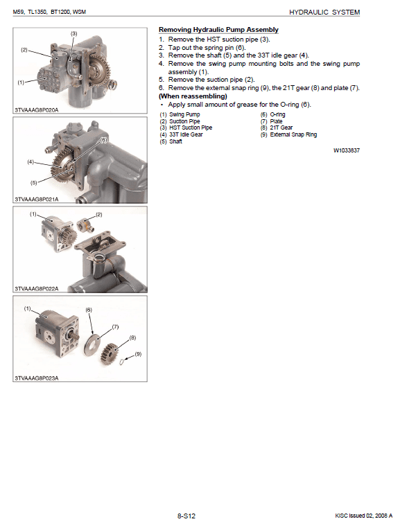 Kubota M59, TL1350, BT1200 Tractor Workshop Manual PDF manual preview page 445