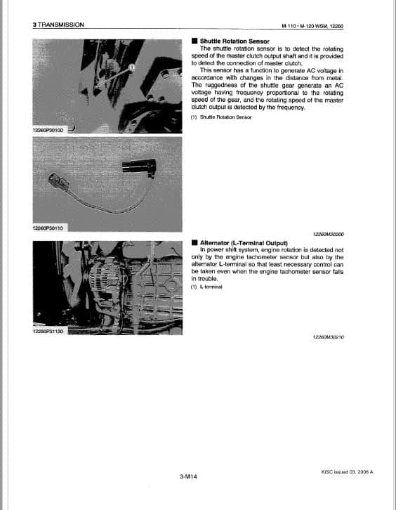 Kubota M90, M110, M120 Tractor Workshop Repair Manual PDF manual preview page 195