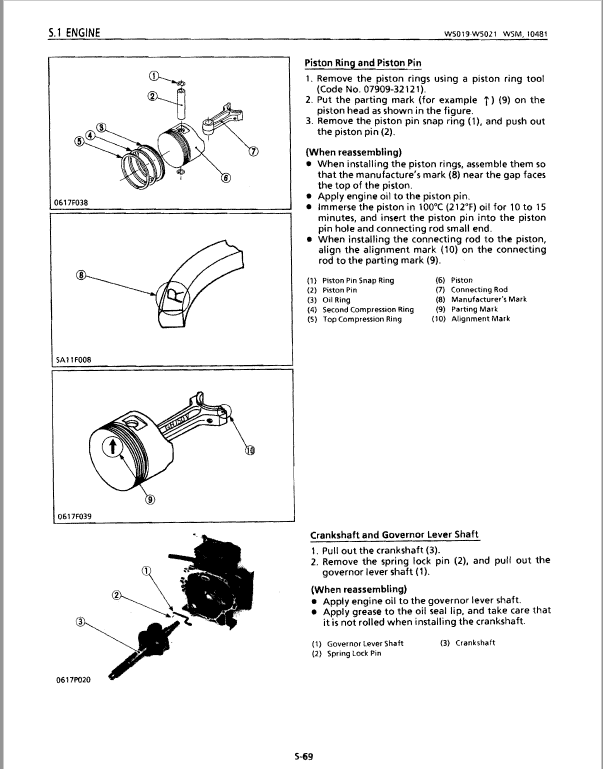 Kubota W5019, W5019-P, W5019-PC, W5019-T, W5019-TC Mower Service Manual PDF manual preview page 250