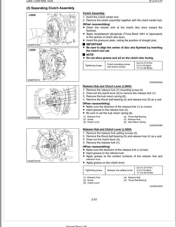 Kubota L2600, L3000 Tractor Workshop Repair Manual PDF manual preview page 200