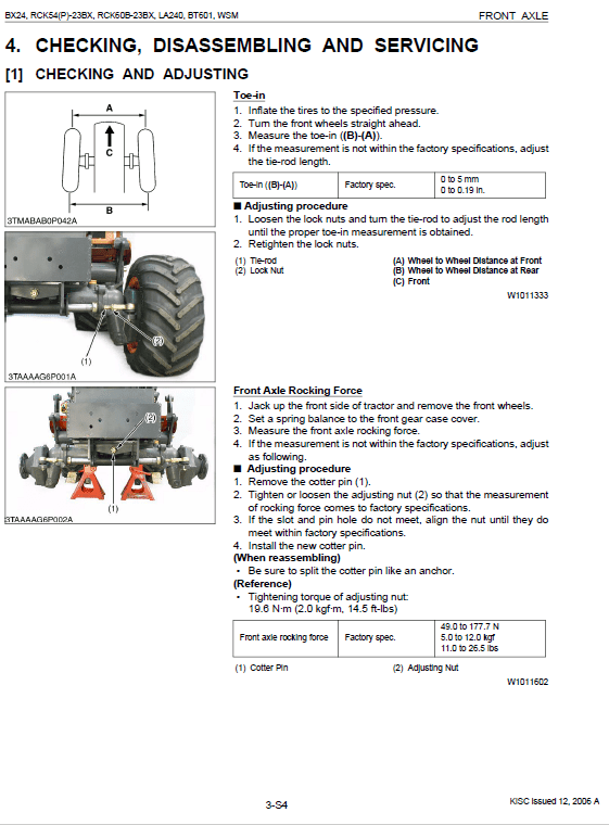 Kubota BX24, LA240, BT601 Tractor Loader Workshop Manual PDF manual preview page 615