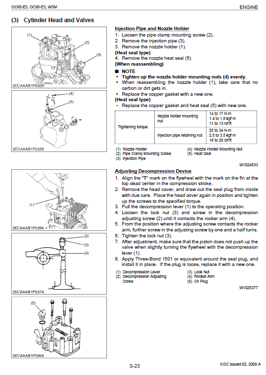 Kubota OC60-E3, OC98-E3 Engine Workshop Service Manual PDF manual preview page 336