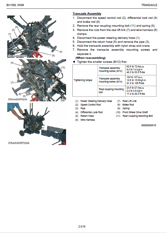 Kubota BX1500 Tractor Workshop Service Manual PDF manual preview page 610