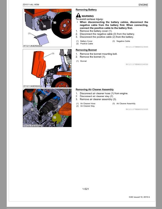 Kubota ZD1011-AU Mower Workshop Repair Manual PDF manual preview page 67