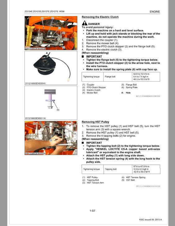 Kubota ZG124E, ZG123S, ZG127E, ZG127S Mower Workshop Repair Manual PDF manual preview page 52