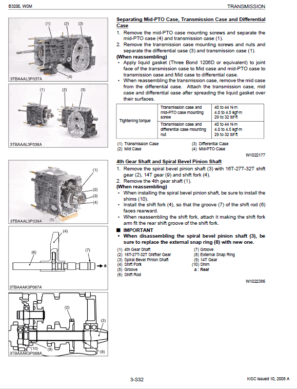 Kubota B3200 Tractor Workshop Service Manual PDF manual preview page 667
