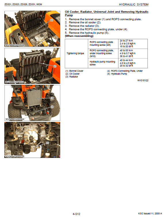 Kubota ZD321, ZD323, ZD326, ZD331 Mower Workshop Service Manual PDF manual preview page 542