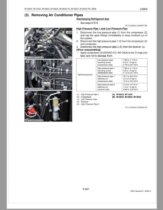 Kubota M100GX, M110GX, M126GX, M128GX, M135GX Tractor Service Repair Manual PDF manual preview page 28