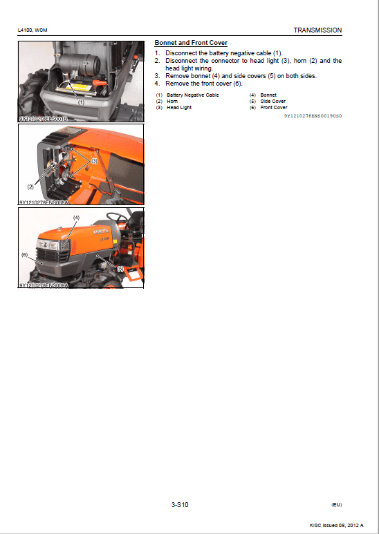 Kubota L4100 Tractor Service Manual PDF manual preview page 305