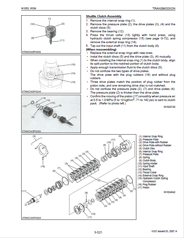 Kubota M105S Tractor Service Manual PDF manual preview page 300