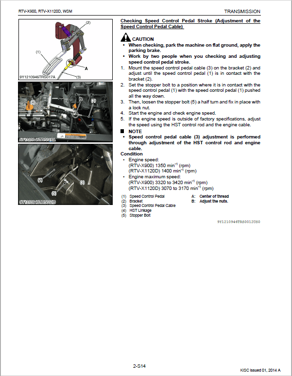 Kubota RTV-X900, RTV-X1120D Utility Vehicle Workshop Service Manual PDF manual preview page 255
