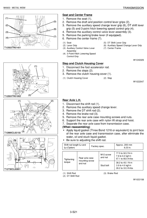 Kubota M4900, M5700 Tractor Workshop Service Manual PDF manual preview page 428