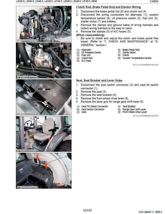 Kubota L4740-3, L5040-3, L5240-3, L5740-3 Workshop Repair Manual PDF manual preview page 221