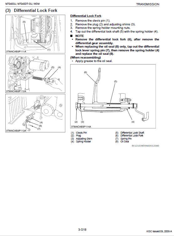 Kubota M7040SU Tractor Workshop Service Manual PDF manual preview page 412