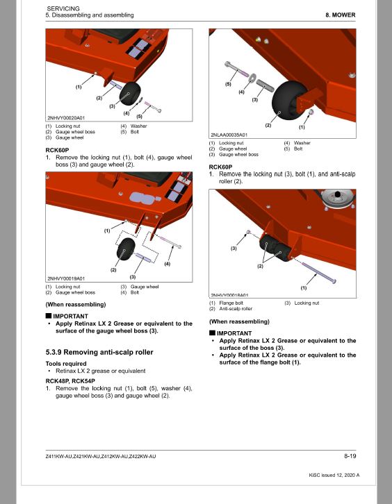 Kubota Z411KW-AU, Z421KW-AU, Z412KW-AU, Z422KW-AU Mower Repair Manual PDF manual preview page 78