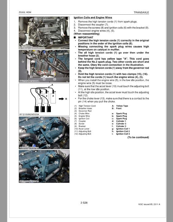 Kubota ZG332 Zero Turn Mower Workshop Repair Manual PDF manual preview page 43