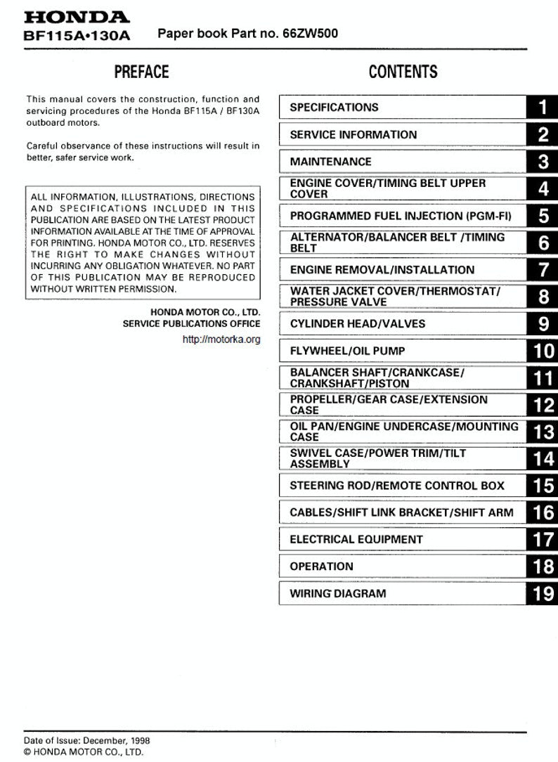 Honda BF115A BF130A Service Manual service manual preview page 2