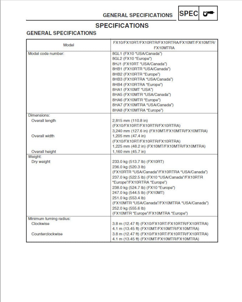 Yamaha FX Nytro Service Manual service manual preview page 6