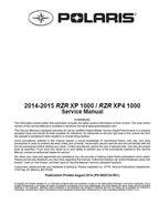 Polaris RZR 1000 XP XP4 Service Manual service manual preview page 2