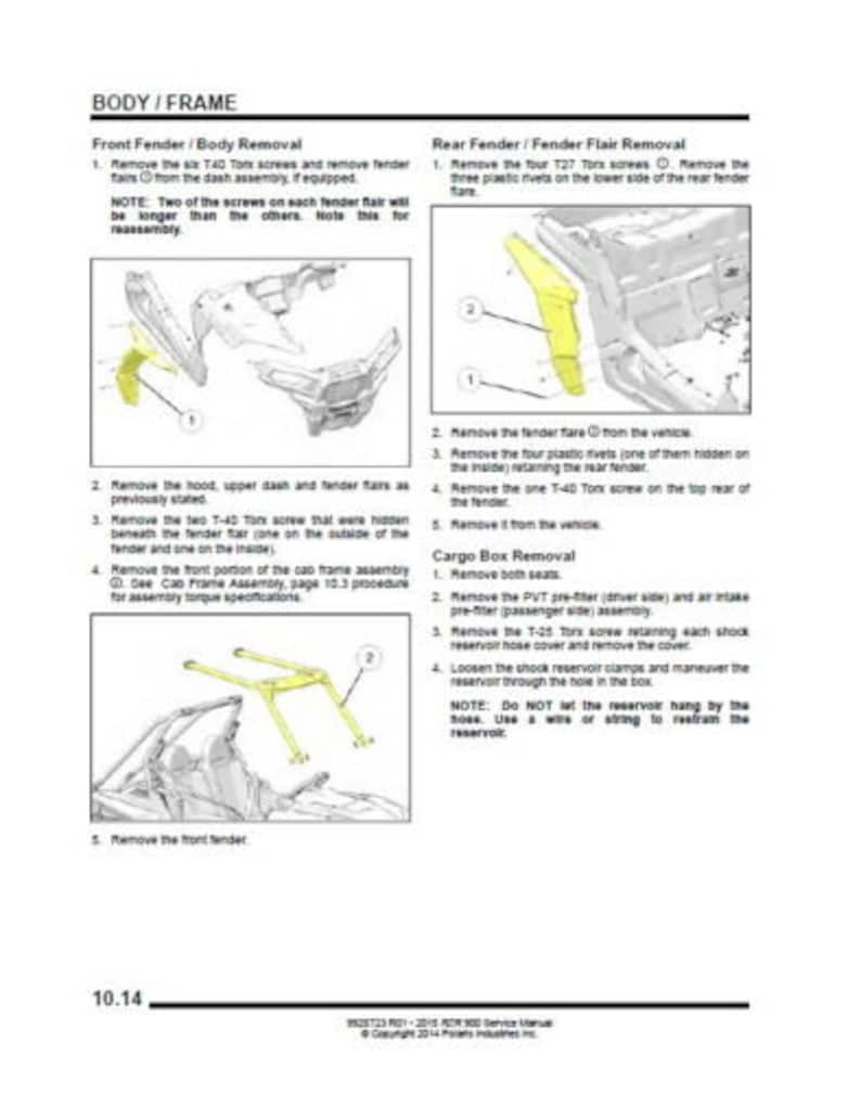 Polaris RZR 900 EPS S XC Service Manual service manual preview page 7