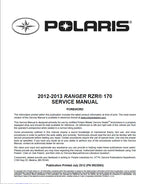 Polaris RZR 170 Service Manual service manual preview page 2