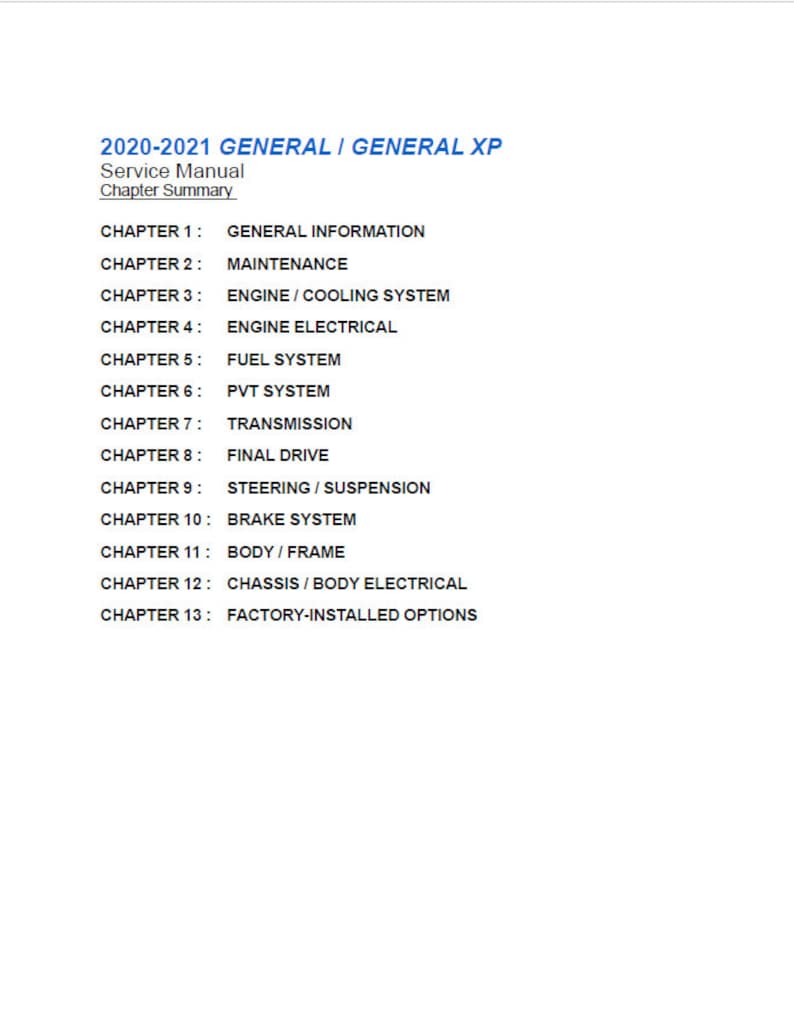 Polaris GENERAL XP XP4 Service Manual service manual preview page 3