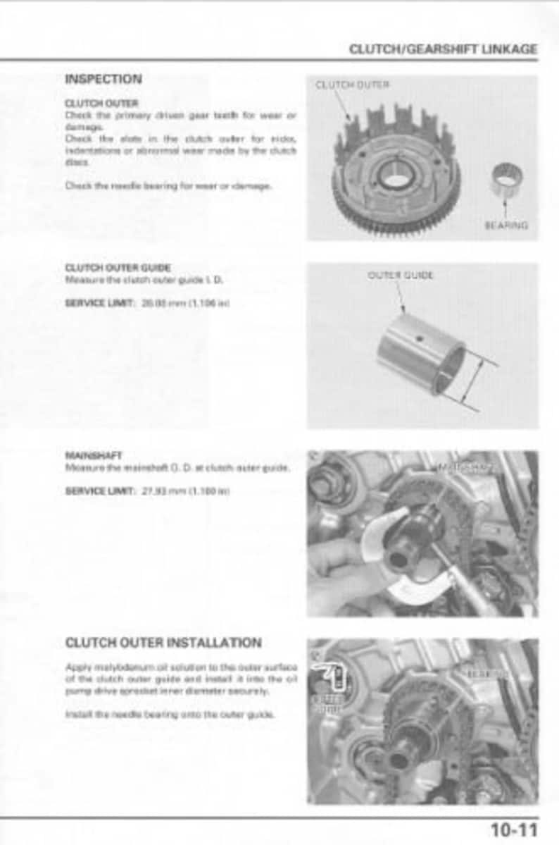 Honda Shadow VT1100 Service Manual service manual preview page 7