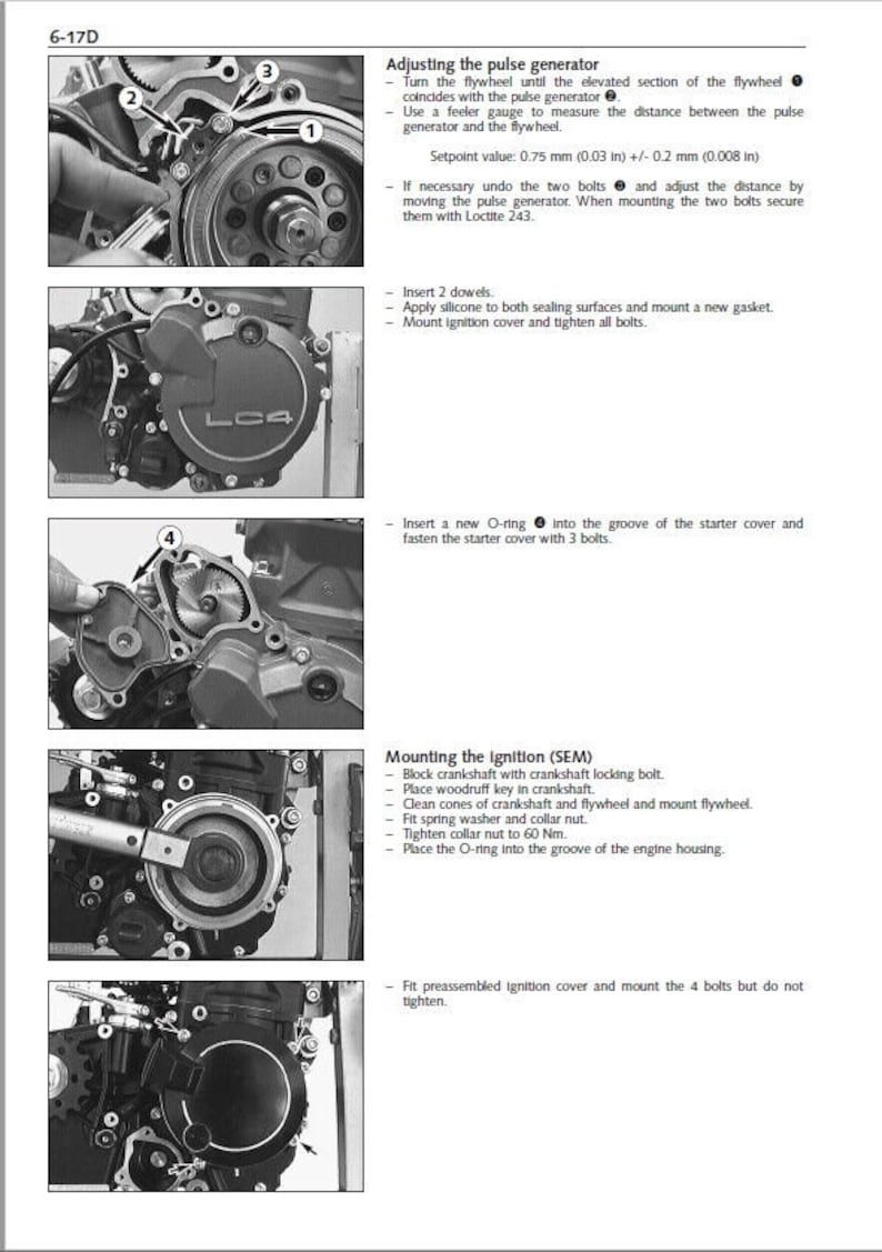 KTM 400 520 620 640 660 LC4 Engine Service Manual service manual preview page 4