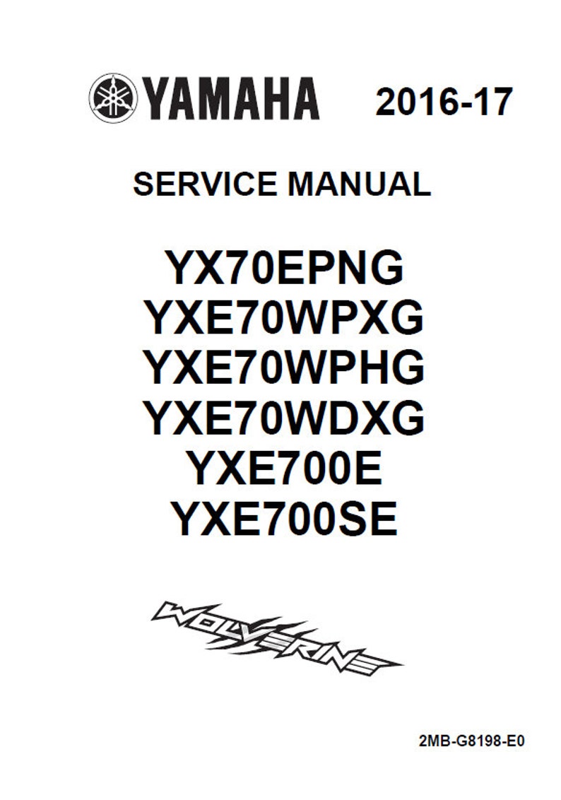 Yamaha Wolverine YX70 YXE70 YXE700 Service Manual service manual preview page 2