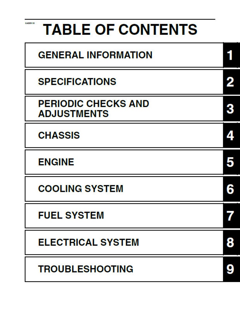 Yamaha YZF-R1 Service Manual service manual preview page 3
