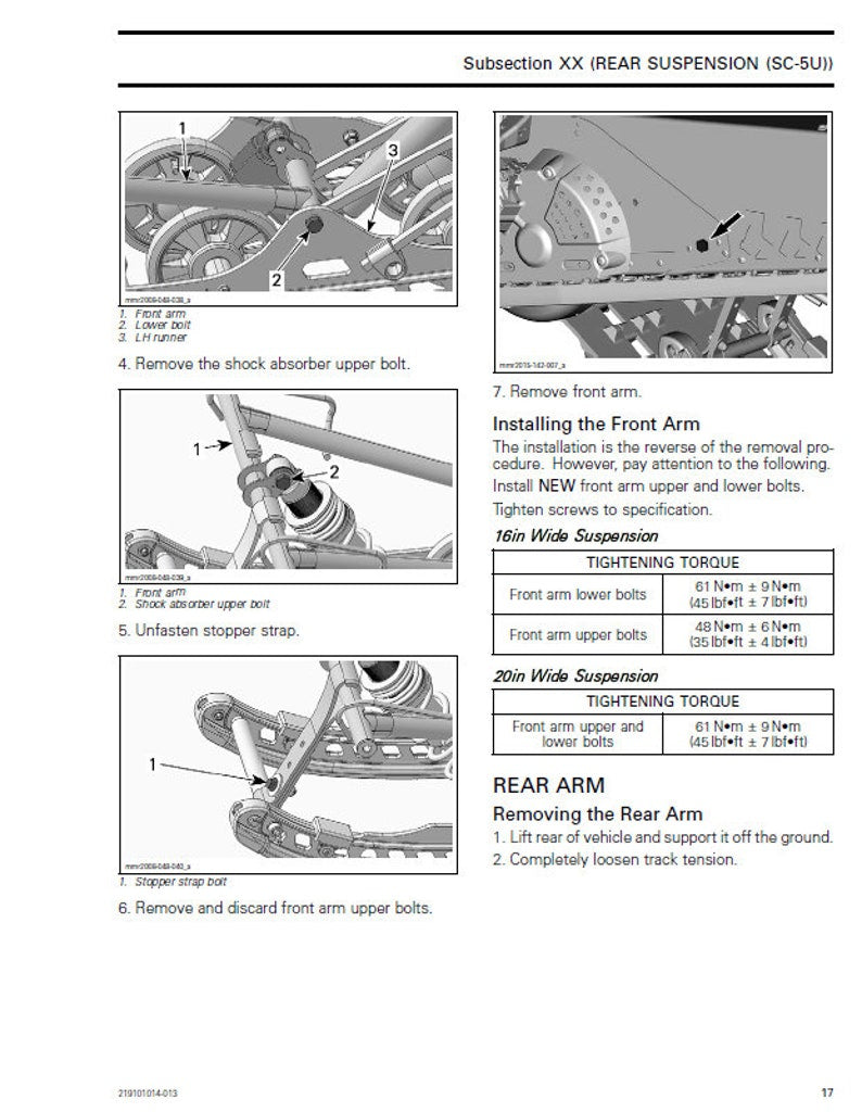 2017-2019 Skidoo MXZ Renegade Summit 1200 Service Manual service manual preview page 4