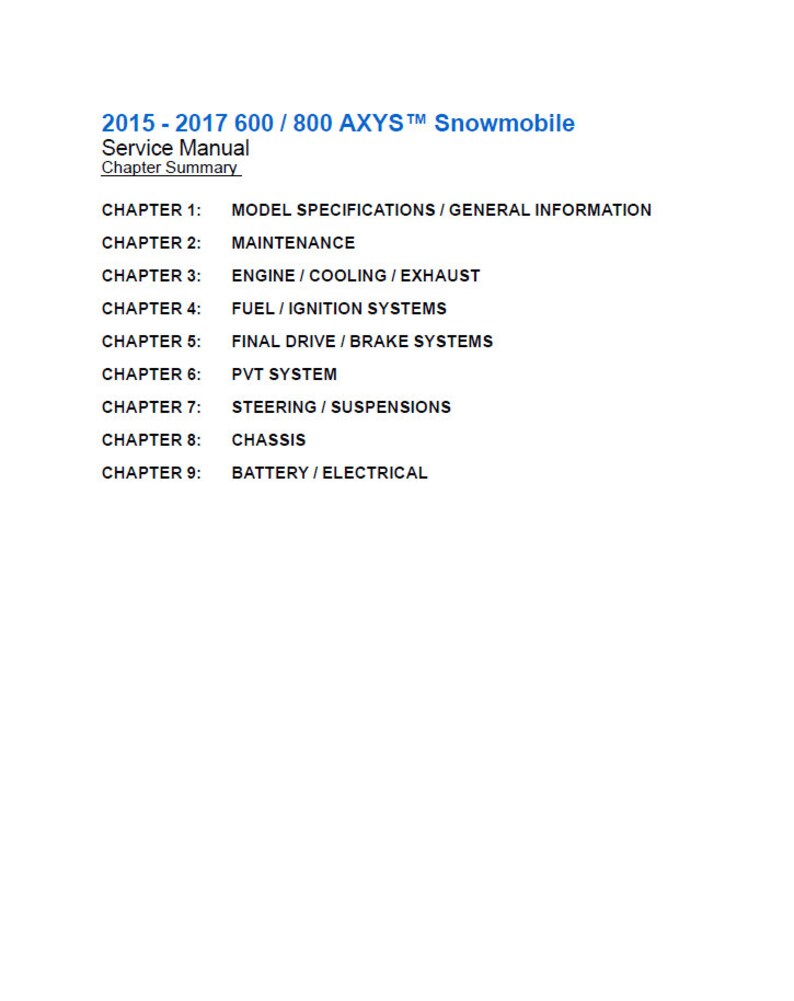 2021-2025 Polaris MATRYX Indy Switchback XCR 650 850 Service Manual service manual preview page 6