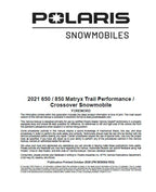 2021-2025 Polaris MATRYX Indy Switchback XCR 650 850 Service Manual service manual preview page 5