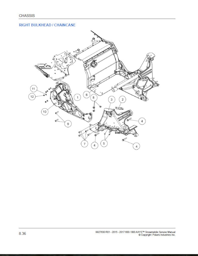 2015-2017 Polaris Rush Switchback XCR RMK 600 800 Service Manual service manual preview page 7