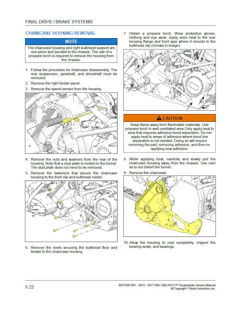 Polaris AXYS 600 800 Service Manual service manual preview page 8
