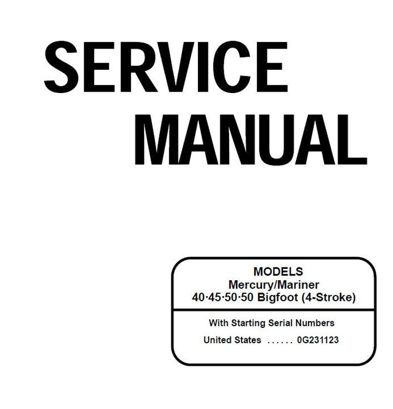 Mercury Mariner 40 45 50 Outboard Service Manual service manual preview page 2