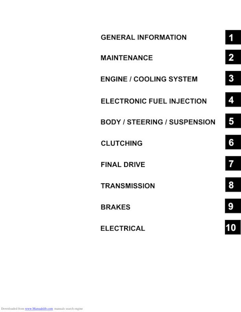 Polaris RZR 170 Service Manual service manual preview page 3
