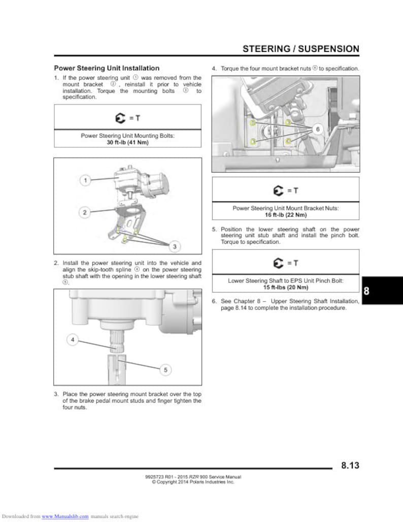 Polaris RZR 900 EPS S XC Service Manual service manual preview page 8