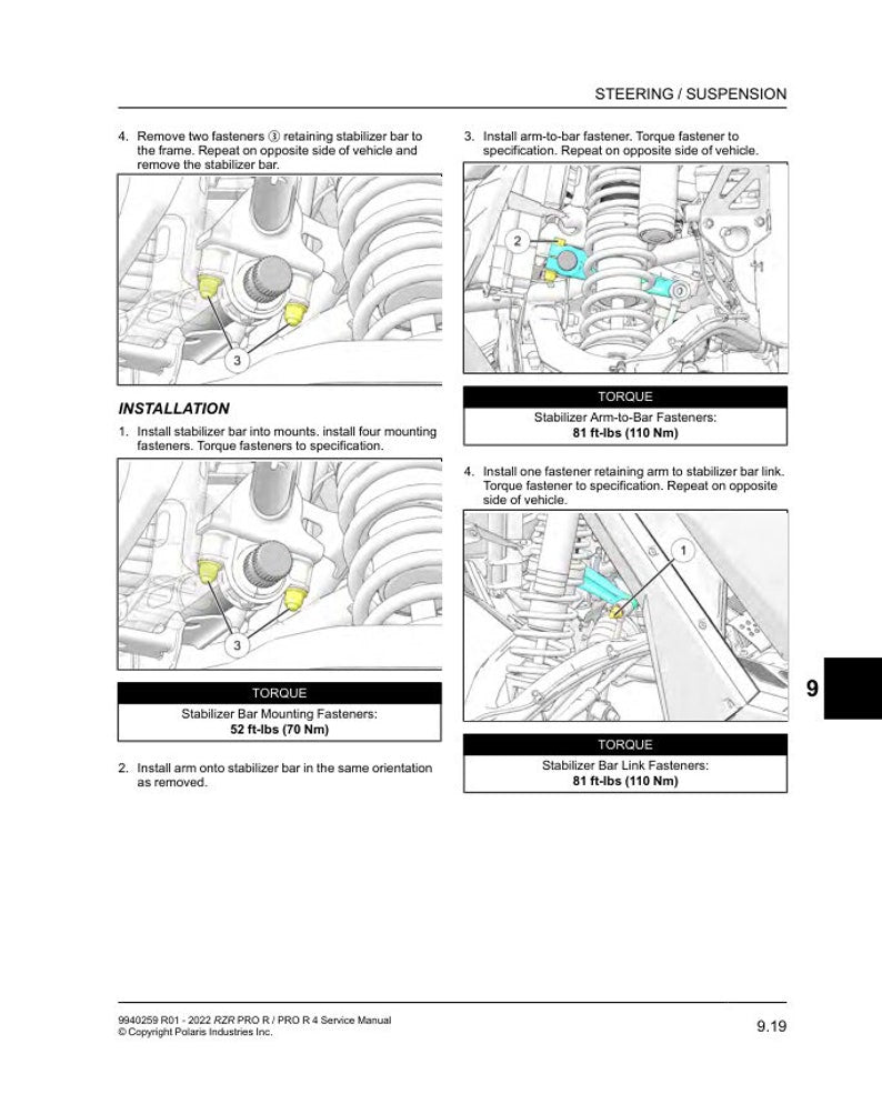 Polaris RZR Pro XP Service Manual service manual preview page 9