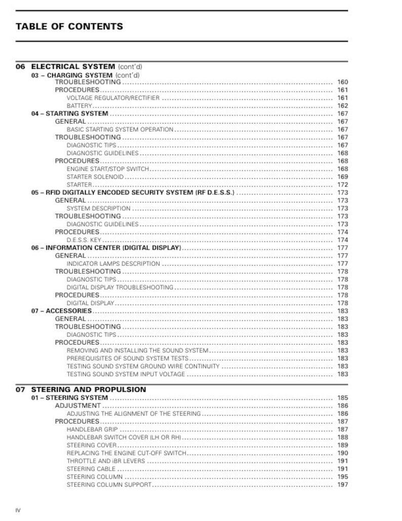 Seadoo GTI GTR Service Manual service manual preview page 6