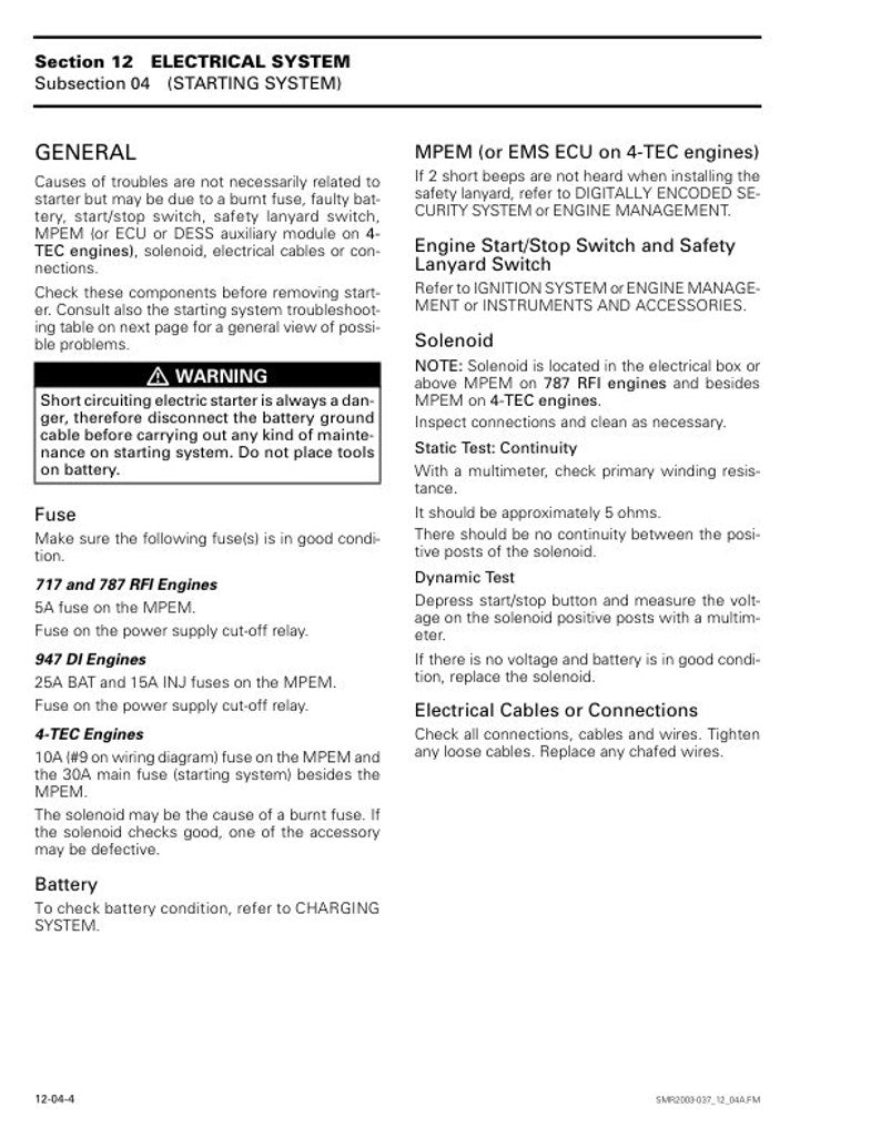 Seadoo GTX GTI GSX Service Manual service manual preview page 7