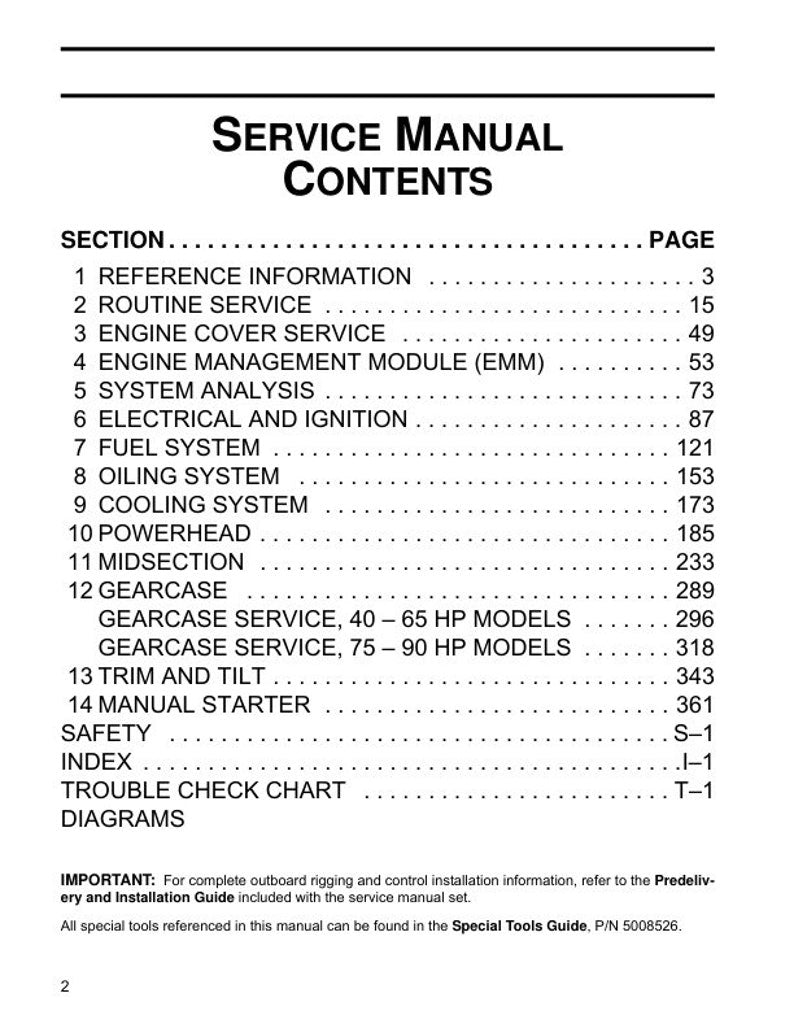 Evinrude 40 50 60 65 75 90 Service Manual service manual preview page 3
