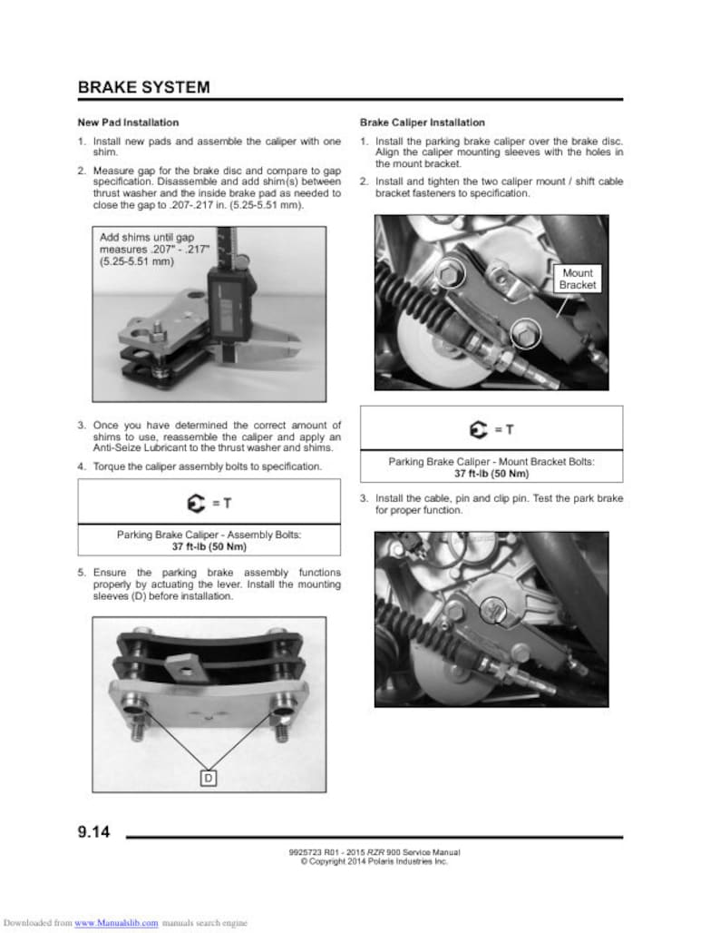 Polaris RZR 900 EPS S XC Service Manual service manual preview page 9