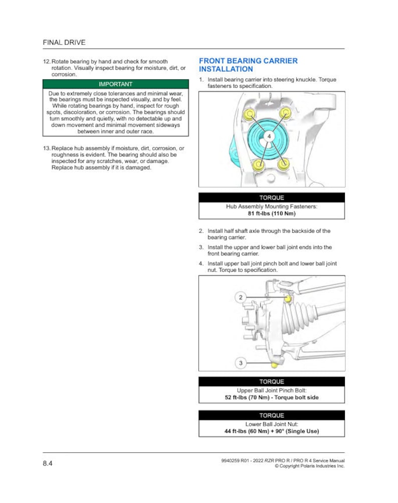 Polaris RZR Pro R Service Manual service manual preview page 8