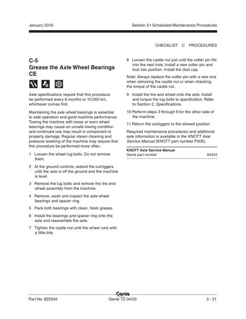 Genie TZ 34 20 Boom Lift Service Manual service manual preview page 8