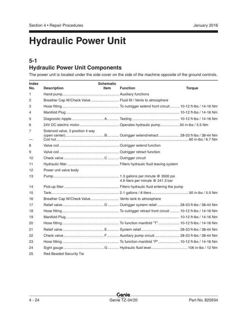 Genie TZ 34 20 Boom Lift Service Manual service manual preview page 7