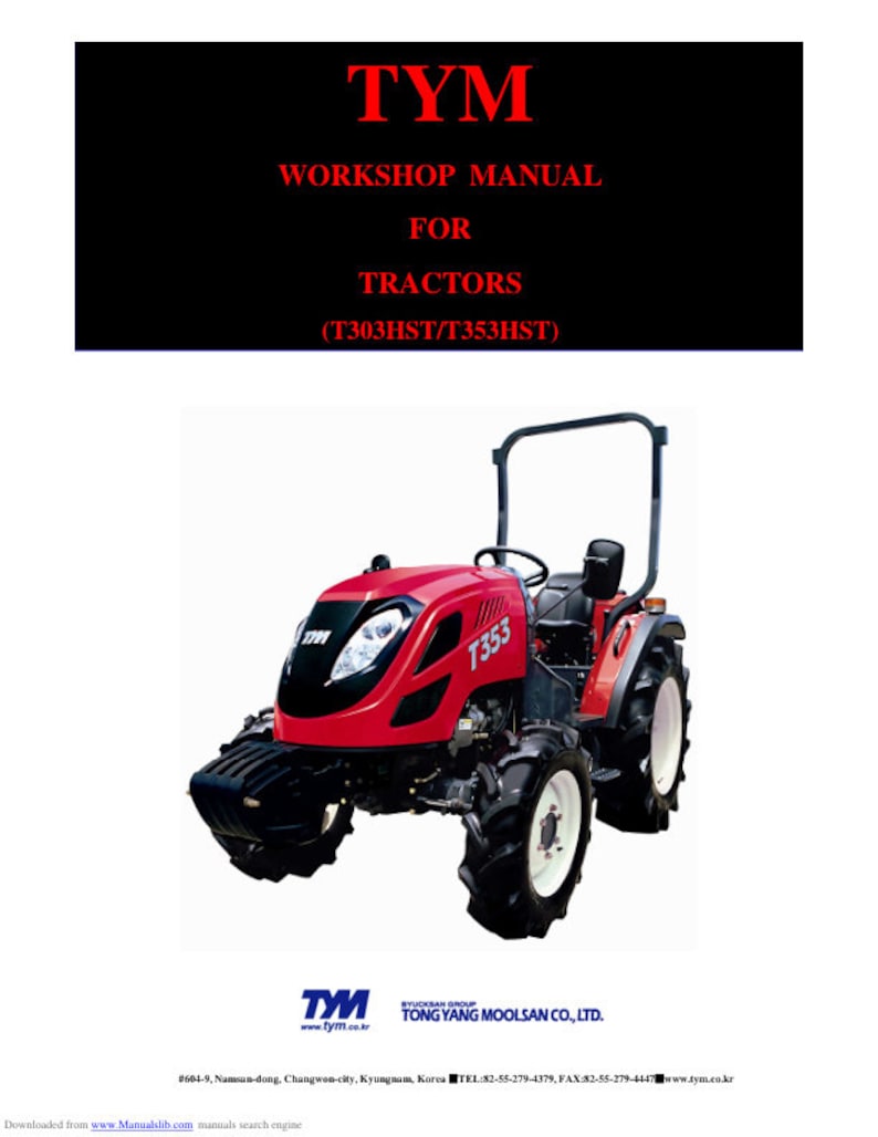 TYM T303 T353 HST Compact Tractor Service Manual service manual preview page 2