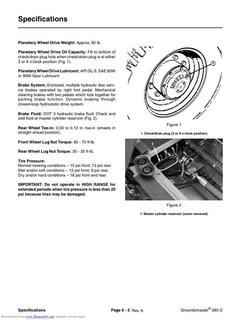 Toro Groundsmaster 580 D Mower Service Manual service manual preview page 9