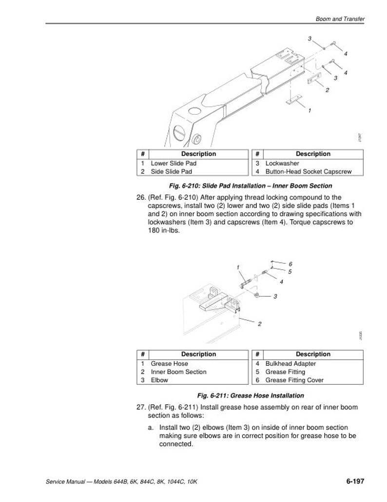 JLG Lull 644B 844C 1044C Telehandler Service Manual service manual preview page 4