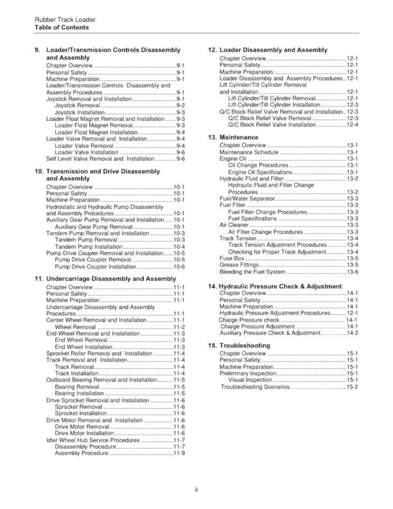Terex PT 50 60 Rubber Track Loader Service Manual service manual preview page 5